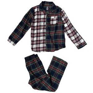 GapKids Boys 10 Patchwork Plaid Pj 2 Piece Set